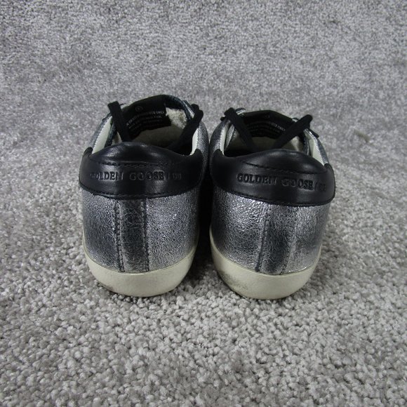 Golden Goose Sneakers Womens Size 36 Eu 5.5 Us Superstar Silver Leather Sparkle - Picture 7 of 11